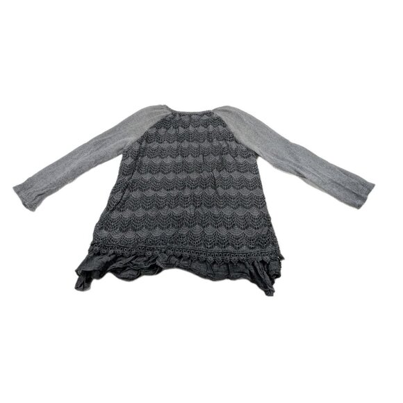 Le Marais Paris Blouse woman's Large loose Embroidery Knit Silk Top Read - Picture 2 of 16